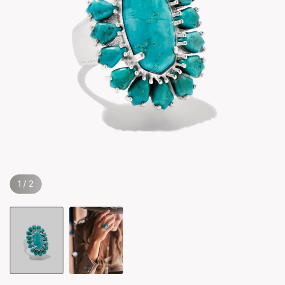 Kendra Scott Teal and Silver Ring - Picture 1 of 3